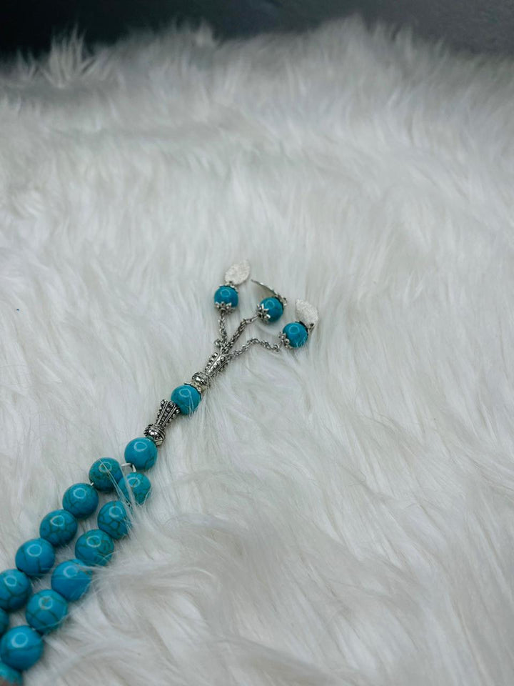 33 Beads Aqeeq tasbeeh with Chain (33 سبحة عقيق مع السلسلة)