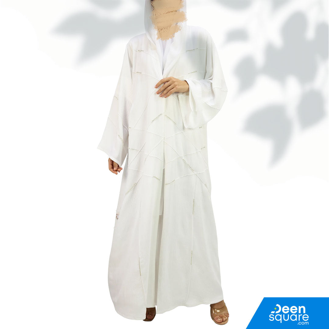 Elegant Handwork Front Open Abaya With Beads
