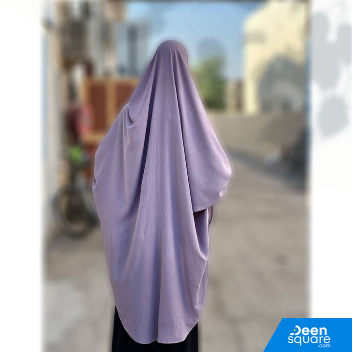 Premium One Layer Crepe Khimar with sleeves ( خمار كريب بطبقة واحدة فاخرة مع أكمام)