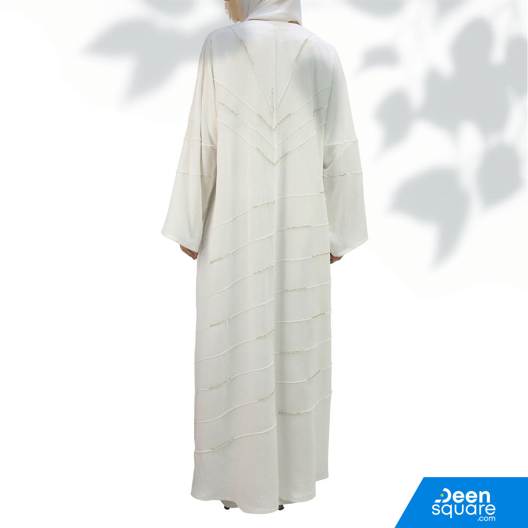 Elegant Handwork Front Open Abaya With Beads