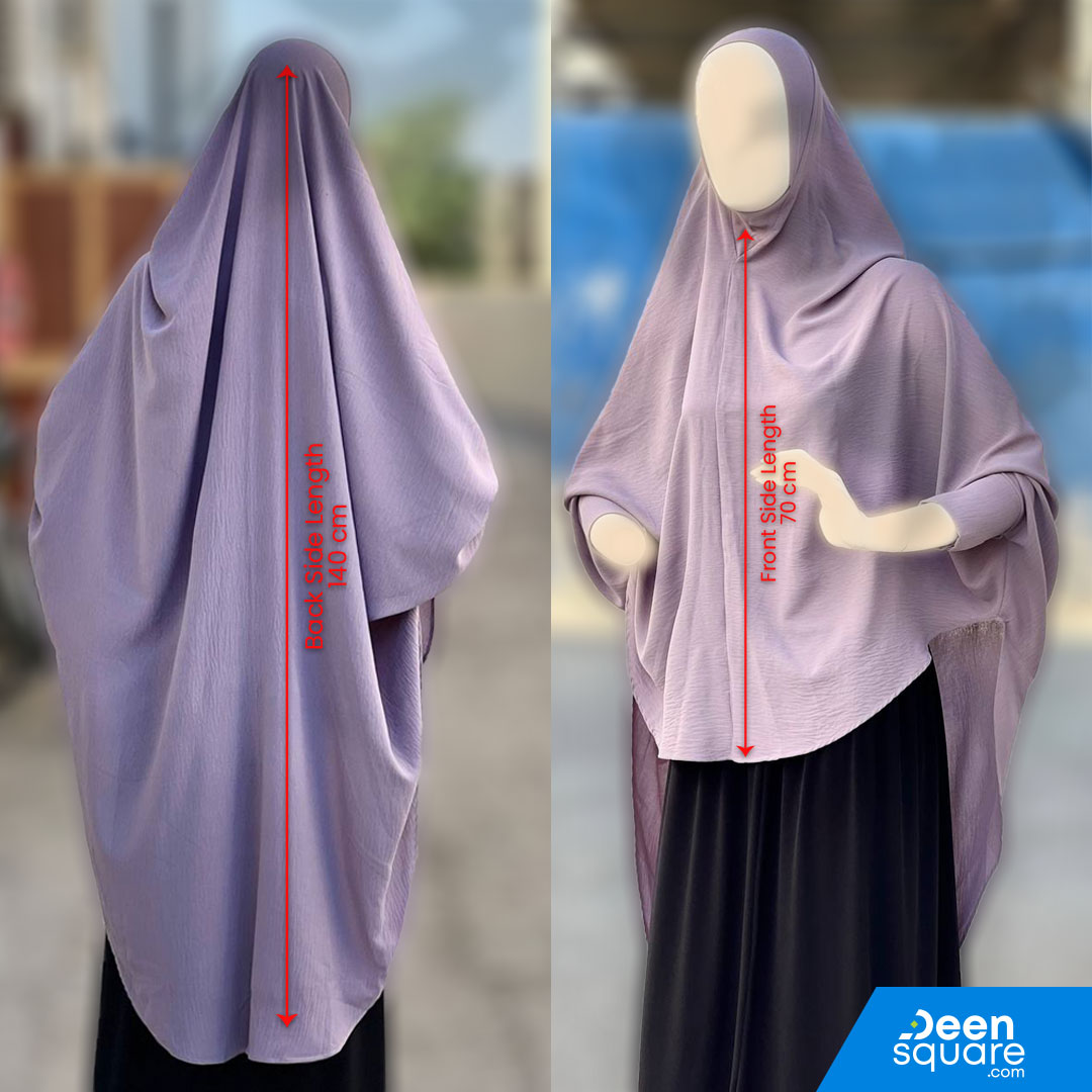 Premium One Layer Crepe Khimar with sleeves ( خمار كريب بطبقة واحدة فاخرة مع أكمام)
