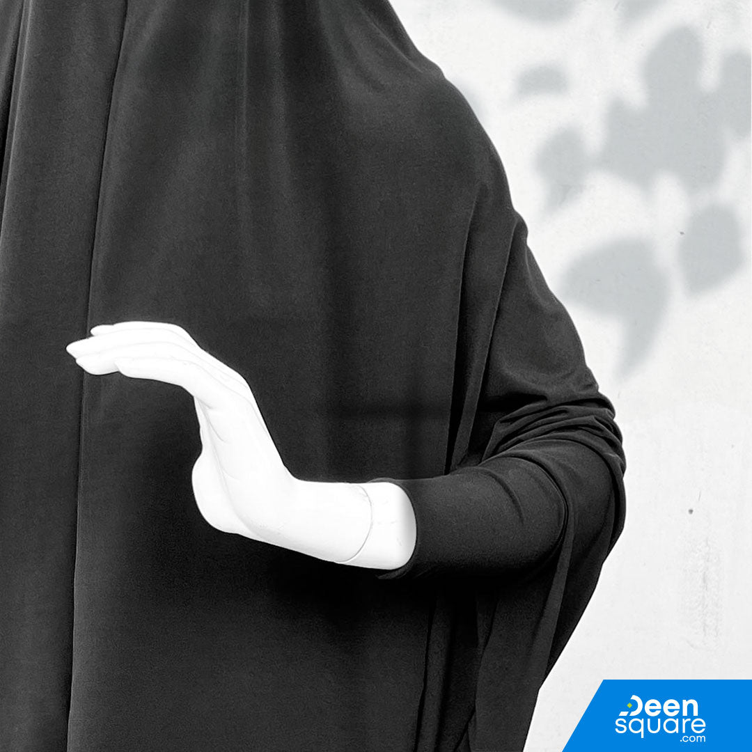 Two piece Premium Prayer Dress for Hajj and Umrah - Black Color (فستان صلاة فاخر من قطعتين للحج والعمرة)
