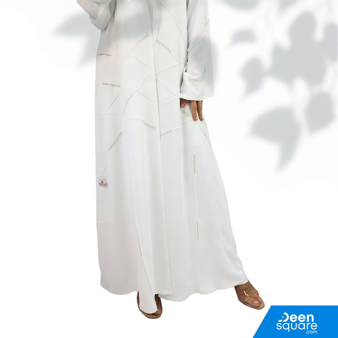 Elegant Handwork Front Open Abaya With Beads