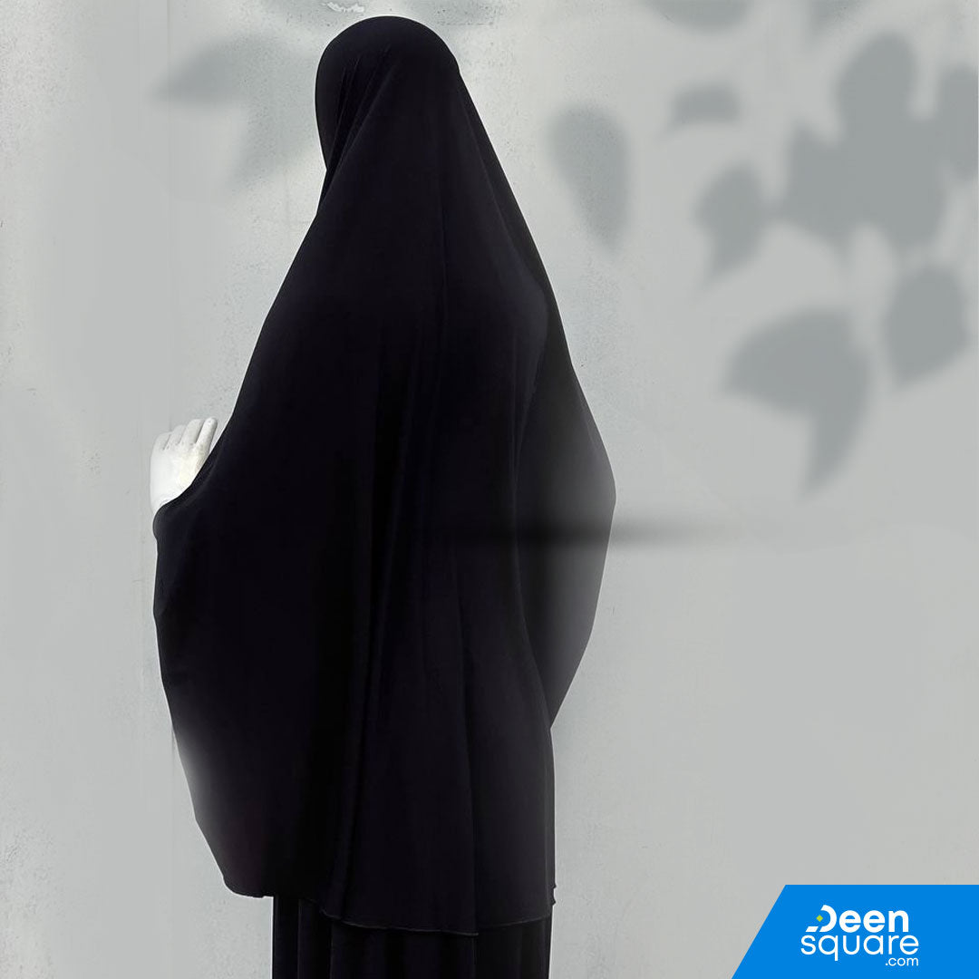 Two piece Premium Prayer Dress for Hajj and Umrah - Black Color (فستان صلاة فاخر من قطعتين للحج والعمرة)