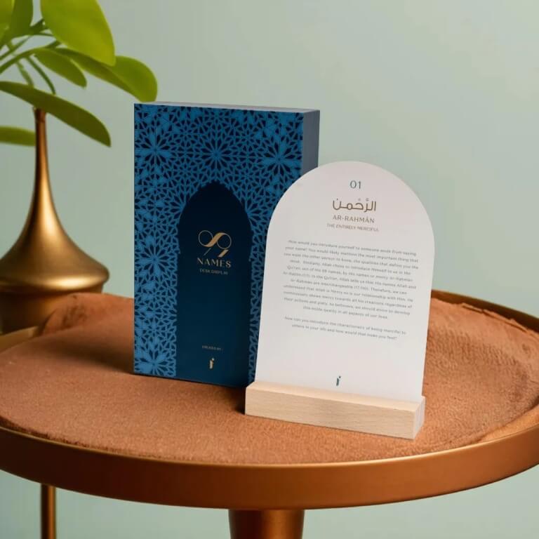 99 Names of Allah Desk Display Cards