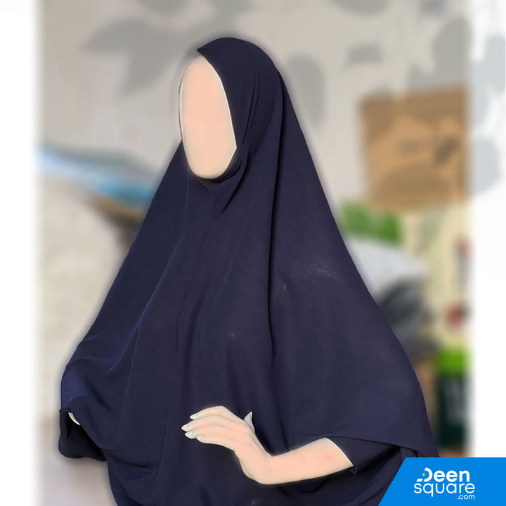 Premium One Layer Crepe Khimar with sleeves ( خمار كريب بطبقة واحدة فاخرة مع أكمام)