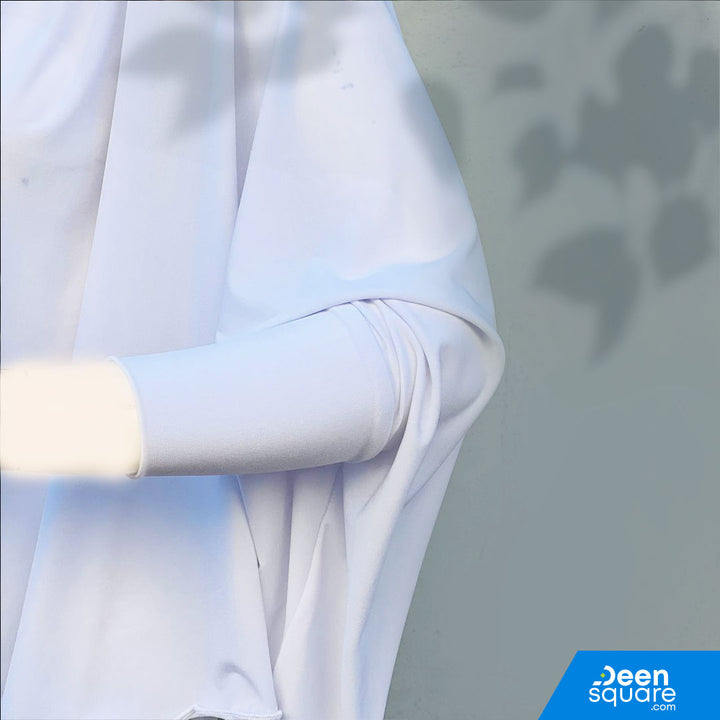 Two piece Premium Prayer Dress for Hajj and Umrah - White Color (فستان صلاة فاخر من قطعتين للحج والعمرة)