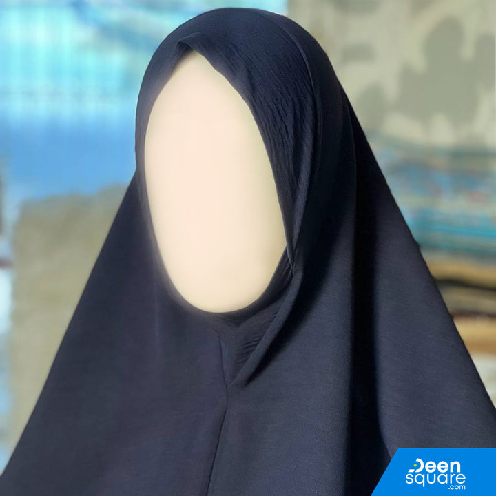 Premium One Layer Crepe Khimar with sleeves ( خمار كريب بطبقة واحدة فاخرة مع أكمام)