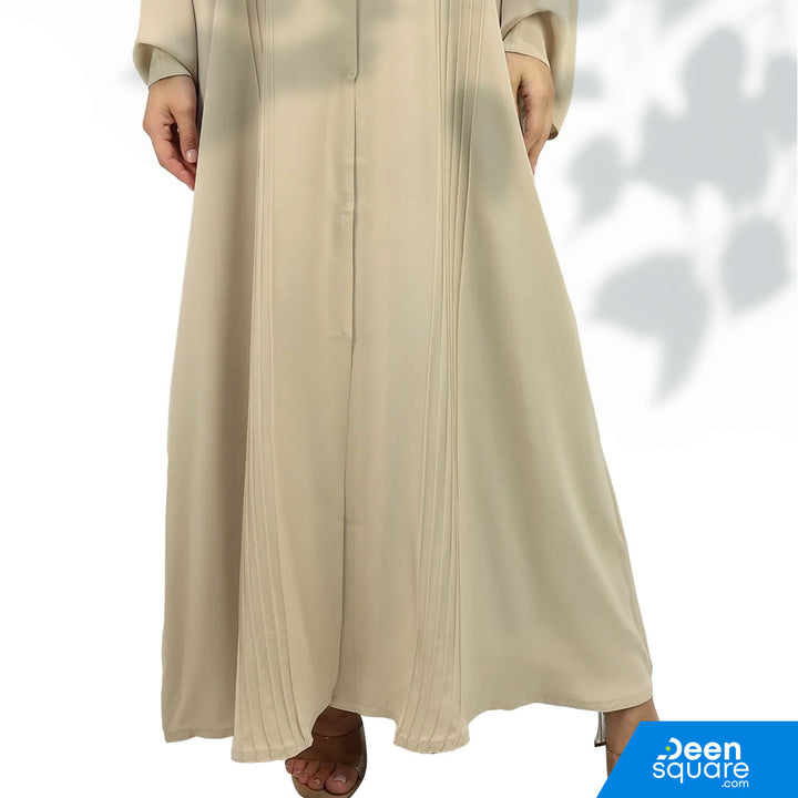 Classic Pintucks Abaya - Peel Yellow