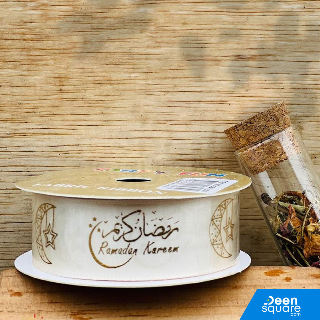 Ramadan Kareem Ribbon (Arabic & English) (2.5 cm x 5 yard)