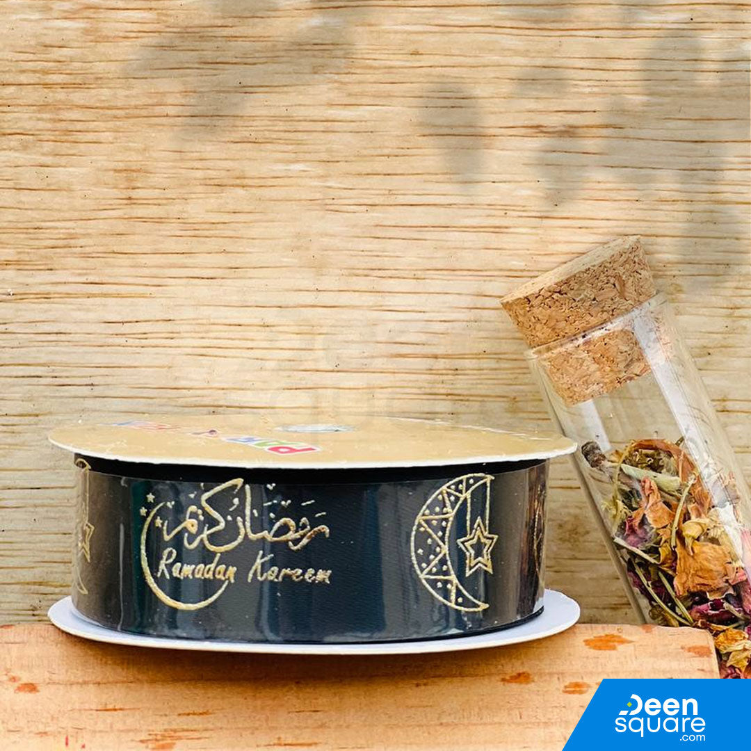 Ramadan Kareem Ribbon (Arabic & English) (2.5 cm x 5 yard)