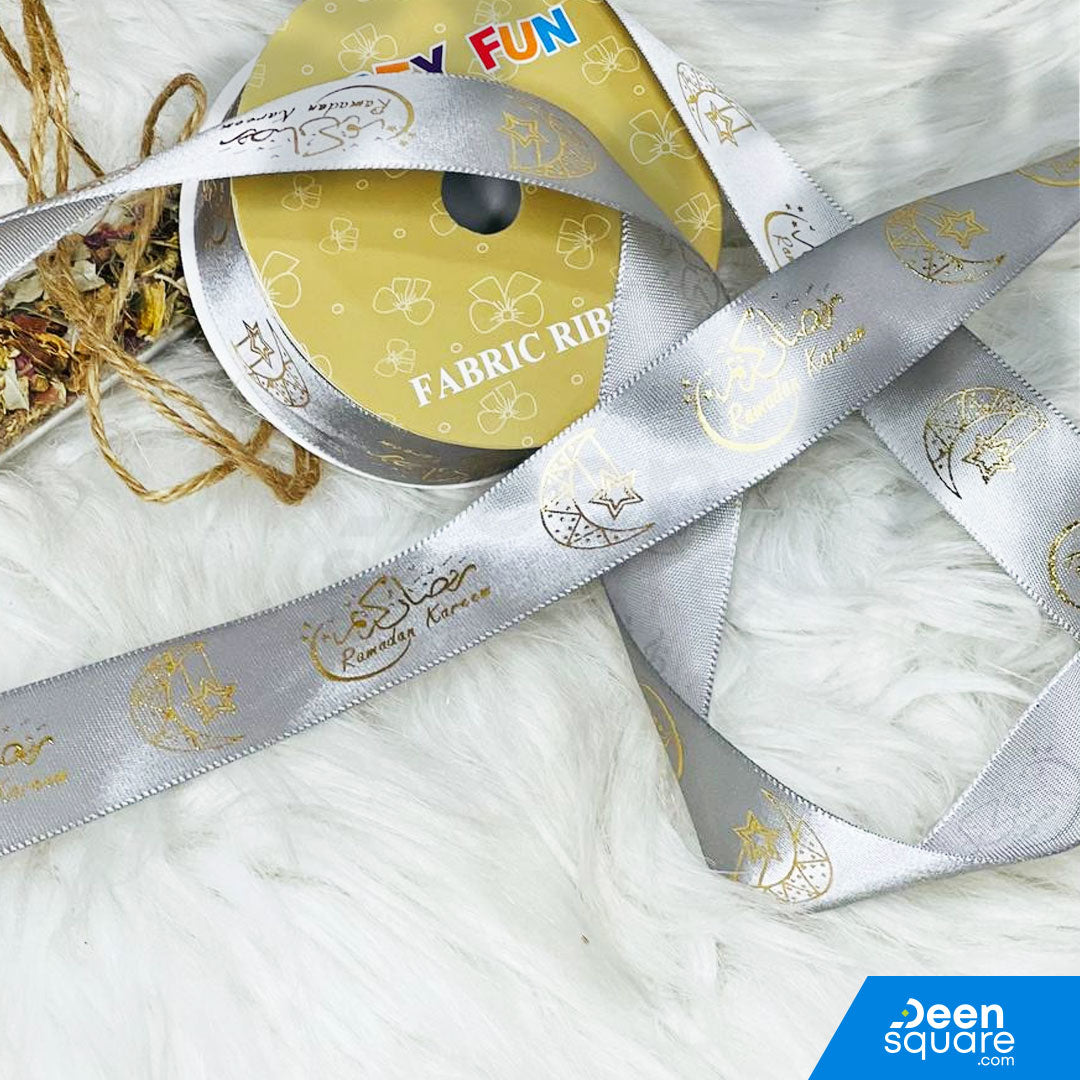 Ramadan Kareem Ribbon (Arabic & English) (2.5 cm x 5 yard)