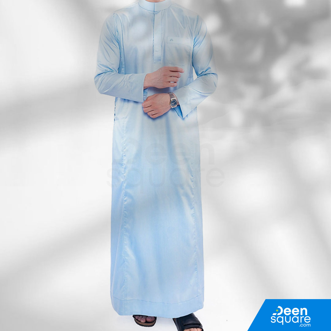 Saudi Sky Blue Thobe Men - Kurvig