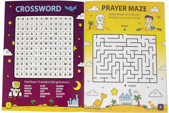 Interactive Prayer Mat - Learn to Pray - Kids Version - My Salah Mat (Blue and Pink Color) with Salah Translation