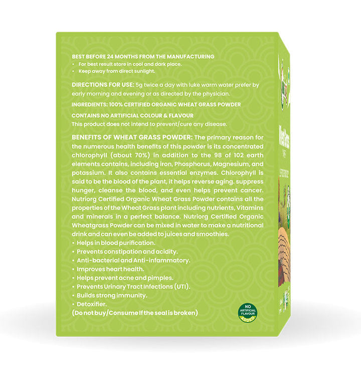Nutriorg Certified Organic Wheatgrass powder 75g