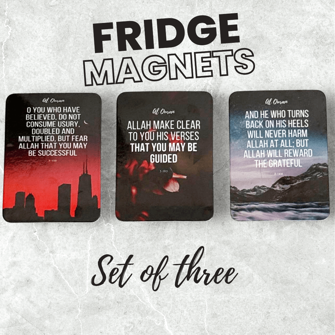 Islamic Fridge Magnets – 3 Quran Verses from Surah Aal-i-Imran (Set 8)
