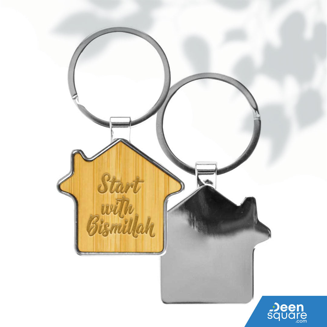 Islamic Keychain - Start with Bismillah (House Shape)