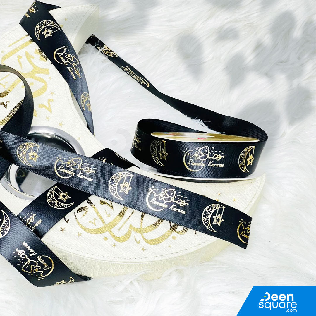 Ramadan Kareem Ribbon (Arabic & English) (2.5 cm x 5 yard)