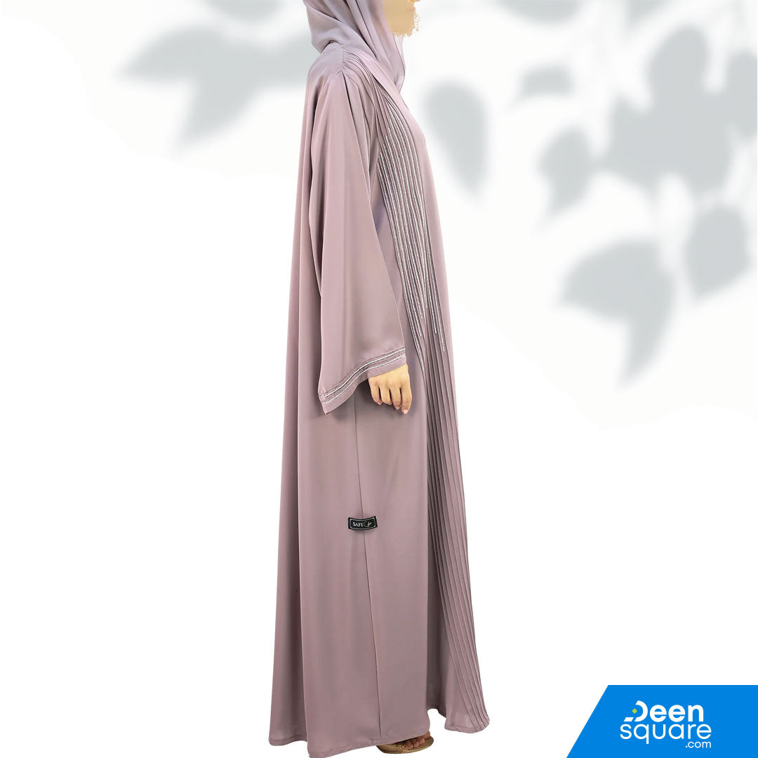 Classic Handwork Beads Abaya - Light Purple