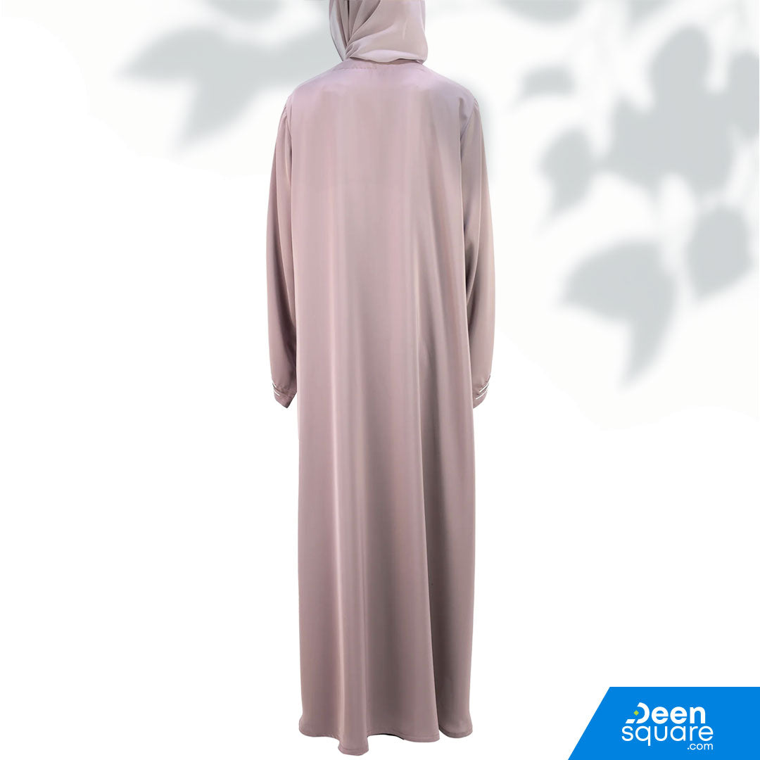 Classic Handwork Beads Abaya - Light Purple