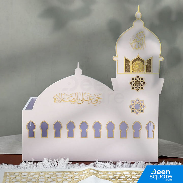 Mosque-Shaped Quran and Prayer Mat Forex Stand | حامل القرآن وسجادة الصلاة بتصميم مصنوع من الـ "فوركس"