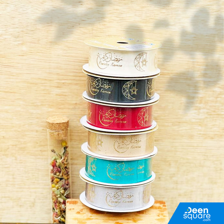 Ramadan Kareem Ribbon (Arabic & English) (2.5 cm x 5 yard)