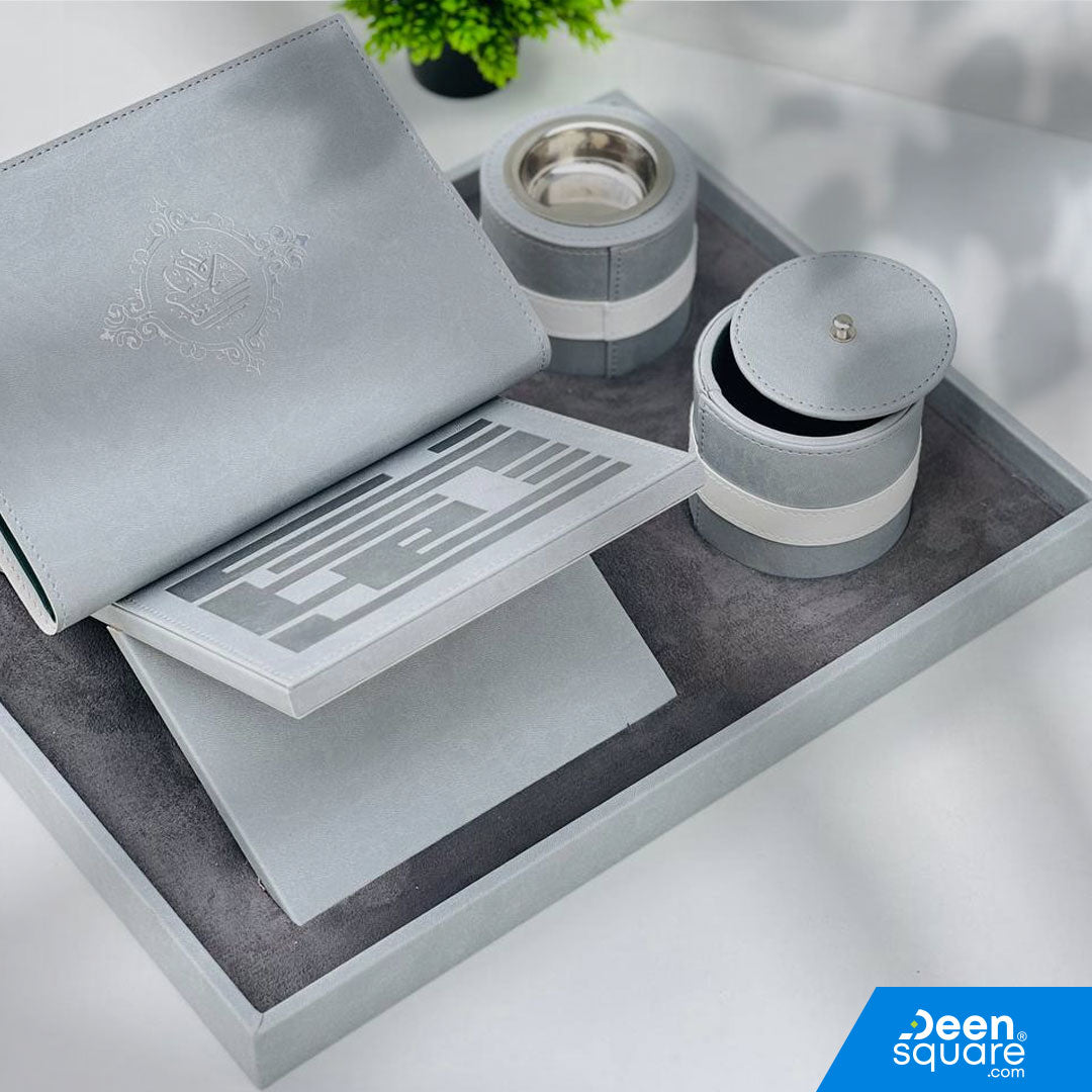 Premium Quran with Stand & Bakhoor Burner Gift Set with Acrylic Display Box
