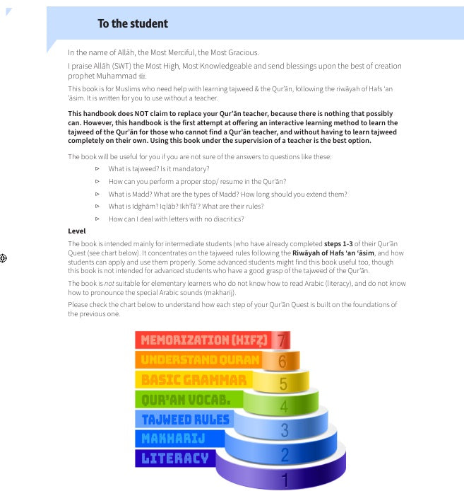 Learners Handbook of Tajweed (Intermediate) – Second Edition