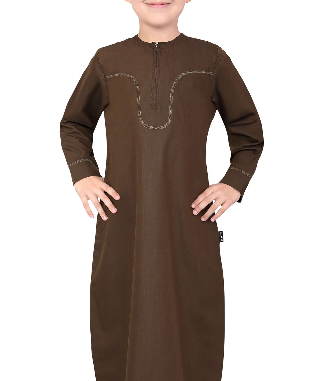 Mashroo Aplos Omani Kandoora for Kids & Boys - Brown