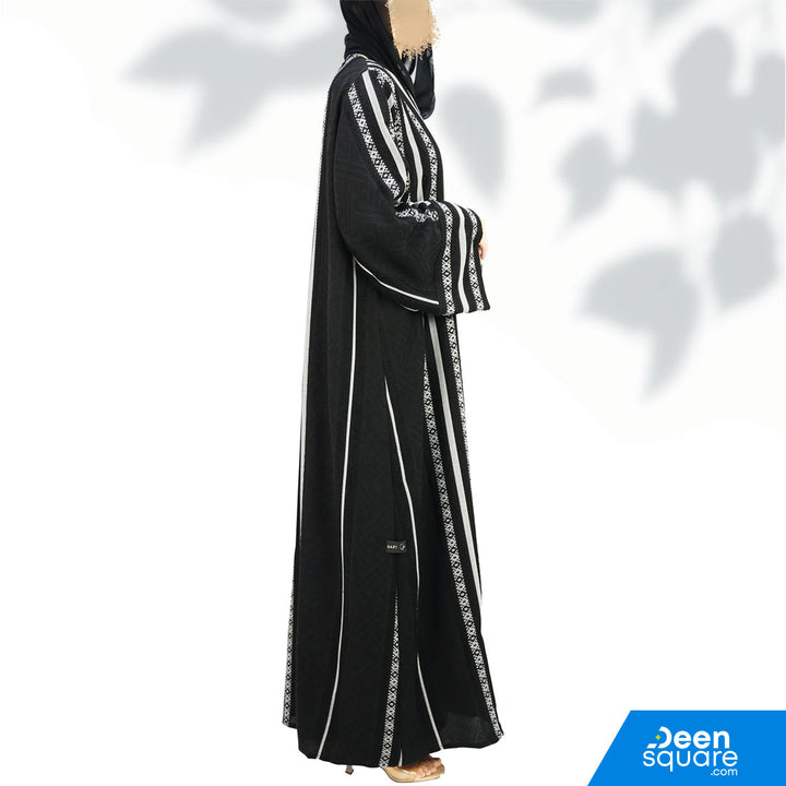 Classic Self Textured Abaya - Black