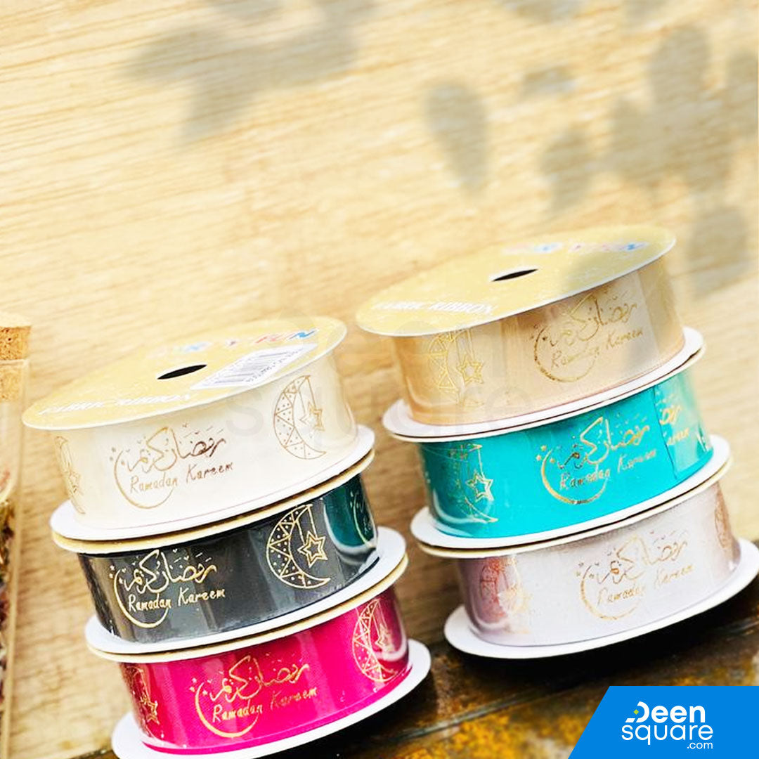 Ramadan Kareem Ribbon (Arabic & English) (2.5 cm x 5 yard)