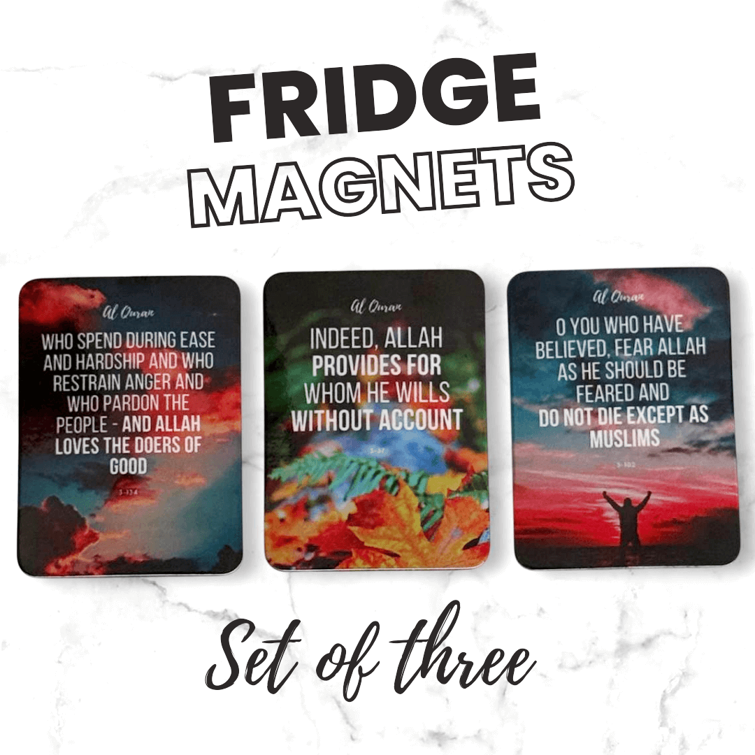 Islamic Fridge Magnets – 3 Quran Verses from Surah Aal-i-Imran (Set 6)