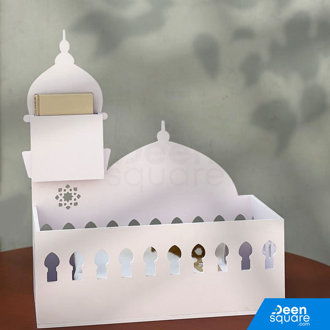 Mosque-Shaped Quran and Prayer Mat Forex Stand | حامل القرآن وسجادة الصلاة بتصميم مصنوع من الـ "فوركس"