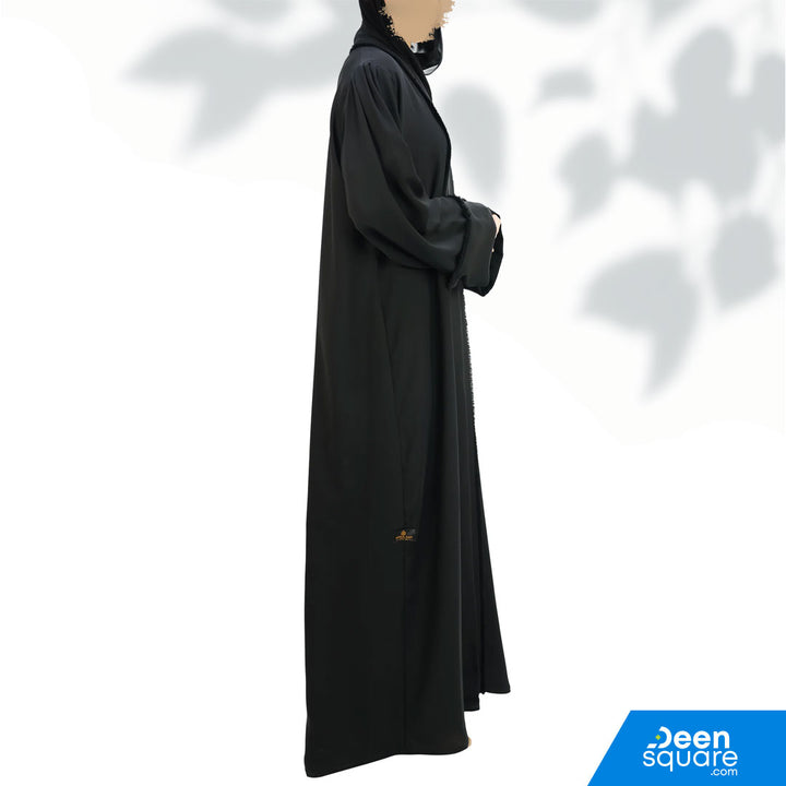 Classic Thread Work Abaya - Black