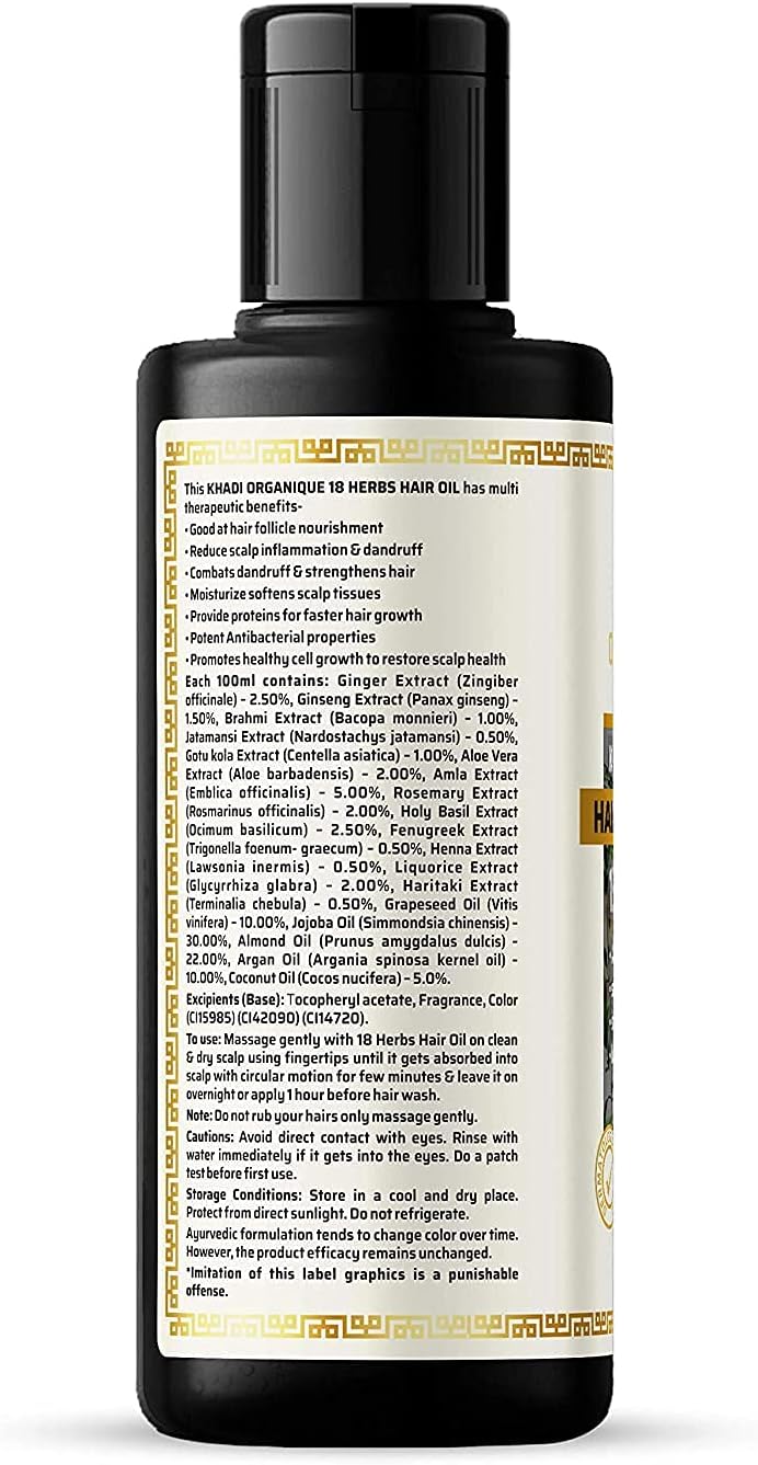 Khadi Organique 18 Herbs Hair Oil