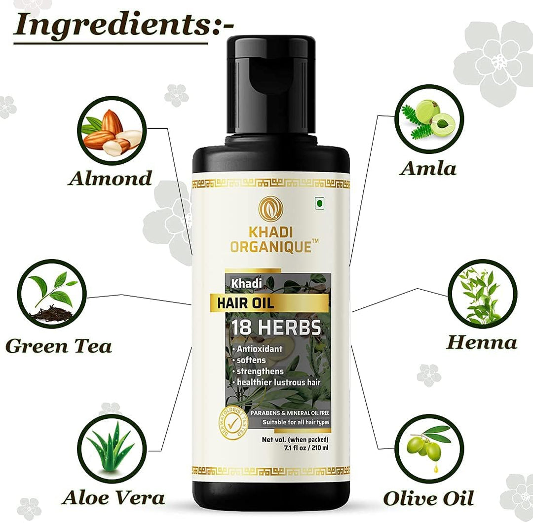 Khadi Organique 18 Herbs Hair Oil