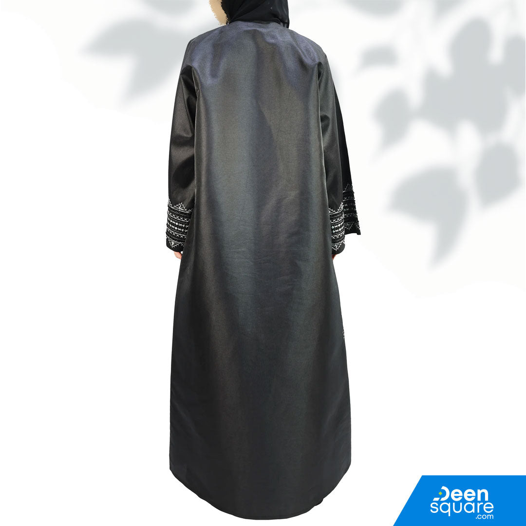 Elegant Embroidery And Handwork With Beads Abaya - Black