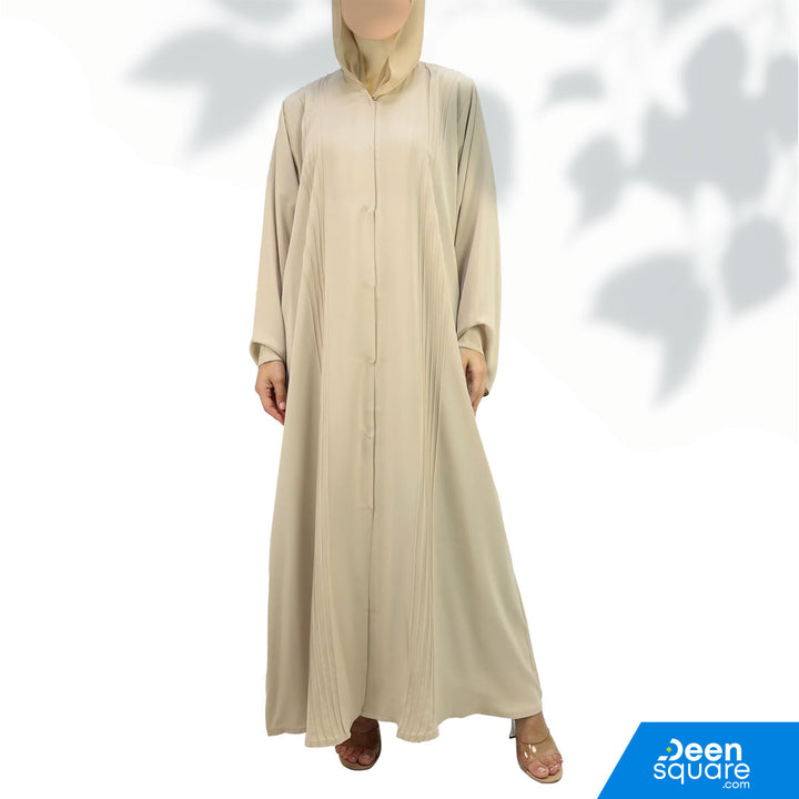 Classic Pintucks Abaya - Peel Yellow