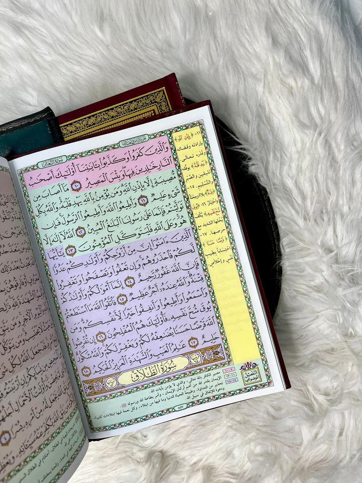 مصحف مجزء التفصيل الموضوعي 6 مجلدات (Quran in 6 Parts At Tafseel Al Maudhu'ii) - 17 x 24 cm