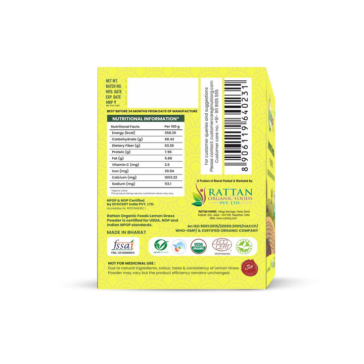 Nutriorg Lemon Grass Powder 100g