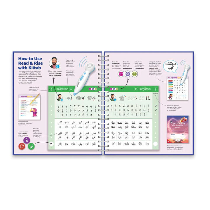 Read & Rise Qaidah (South Asian Script) - Learning Roots - Compatible with Kiitab Pen