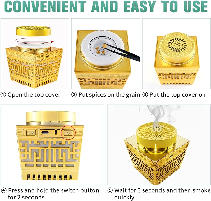 Quran Speaker and Mini Incense Burner Bakhoor SQ-209