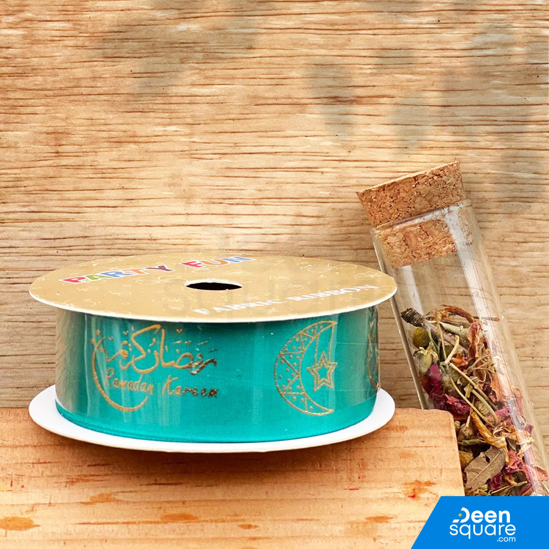 Ramadan Kareem Ribbon (Arabic & English) (2.5 cm x 5 yard)