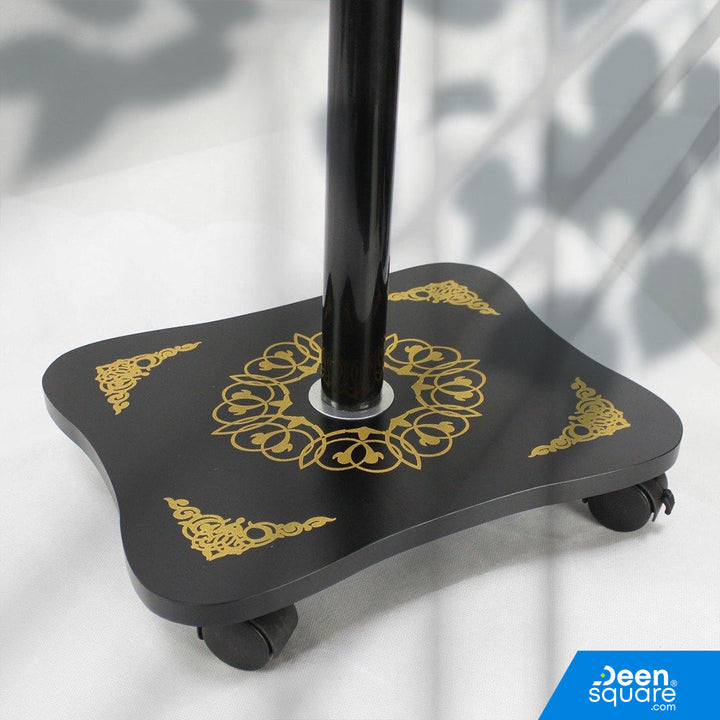 Adjustable Wooden Quran Stand – Light weight with Wheels | حامل القرآن الكريم - خفيف الوزن مع خاصية تعديل الارتفاع