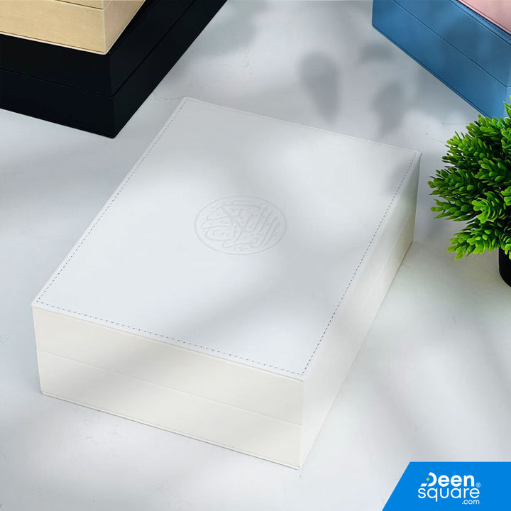 Luxury Quran Gift Set with Embossed Faux Leather Box - Medium Size
