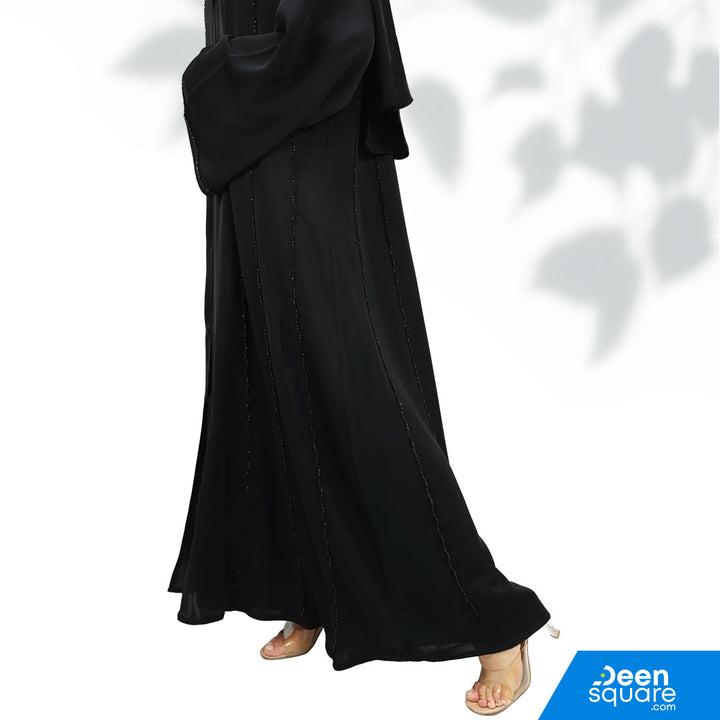 Elegant Handwork With Beads Abaya - Black (Nida)