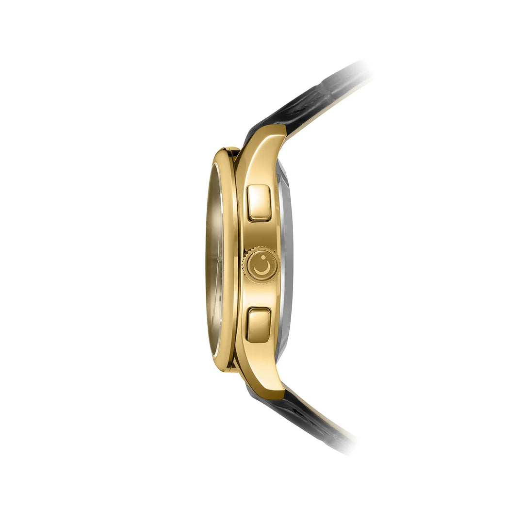 Al Fajr Premier 360 Leather Gold Model WW-22LG (44mm) - Black Color
