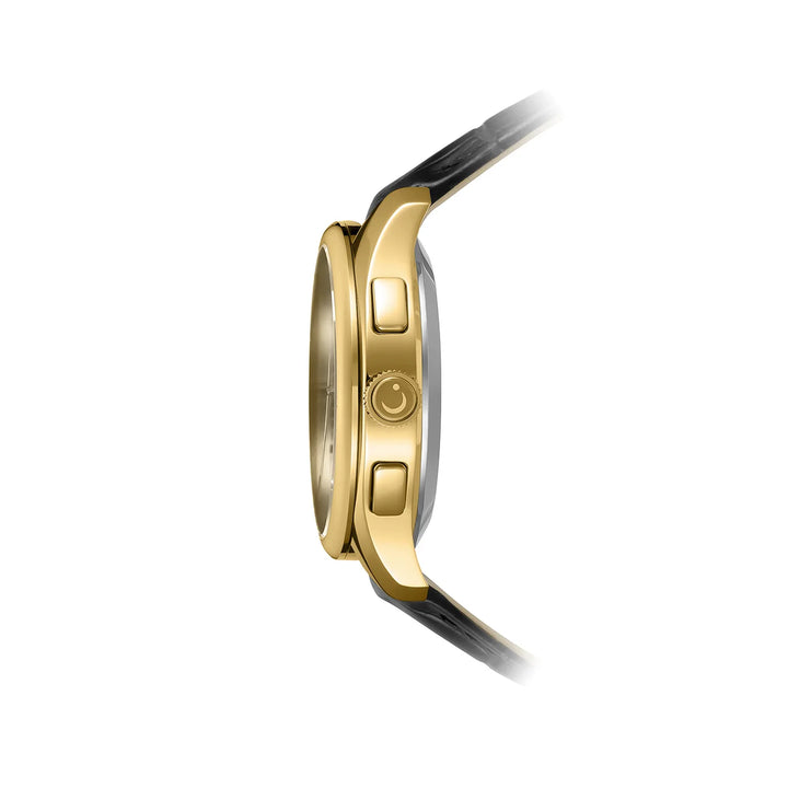Al Fajr Premier 360 Leather Gold Model WW-22LG (44mm) - Black Color