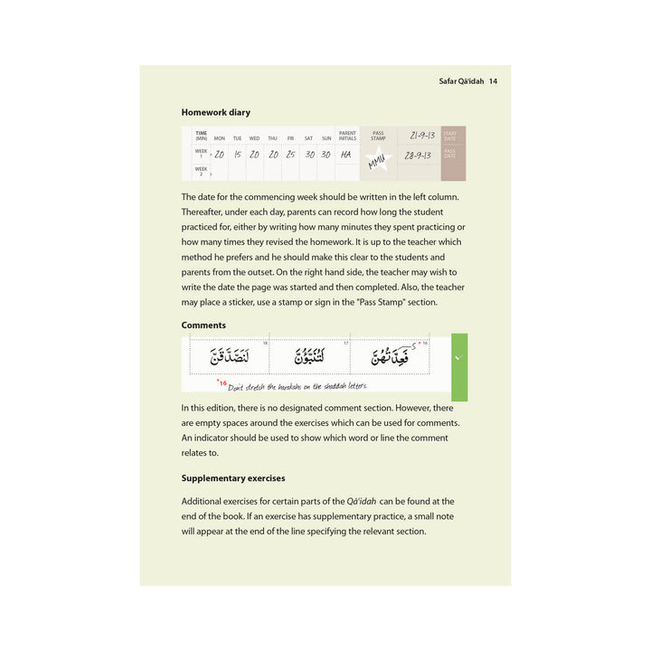 Arabic alphabet practice from Safar Qa’idah