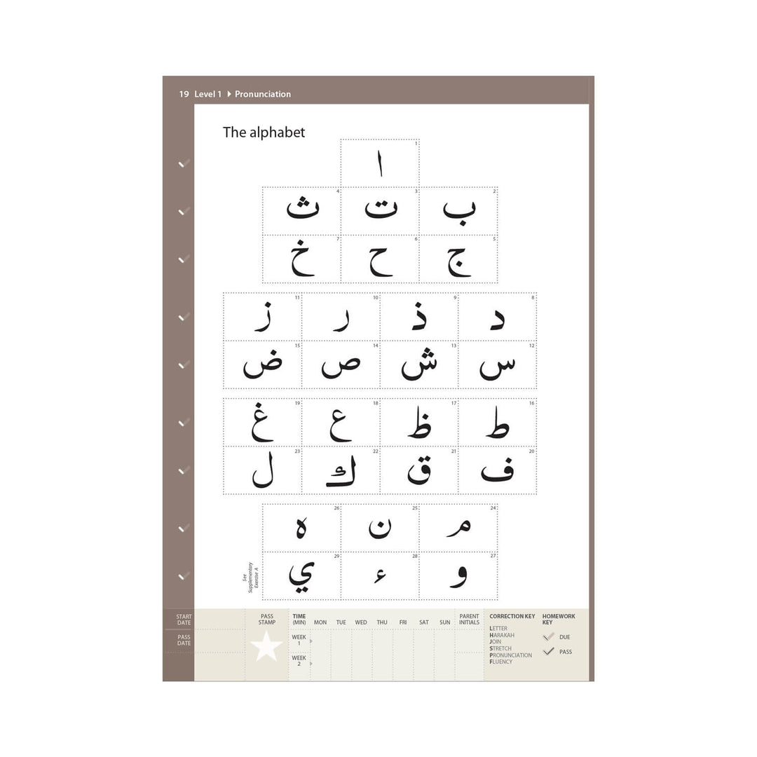 Safar Qa’idah step-by-step reading exercises